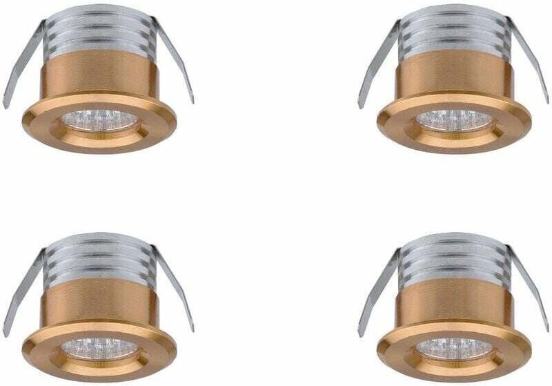 4er-Set Mini-LED-Einbaustrahler, 3 w, warmweißgold