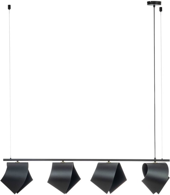Lucande - Mikolay Hängeleuchte, vierflammig, schwarz - sandSchwarz