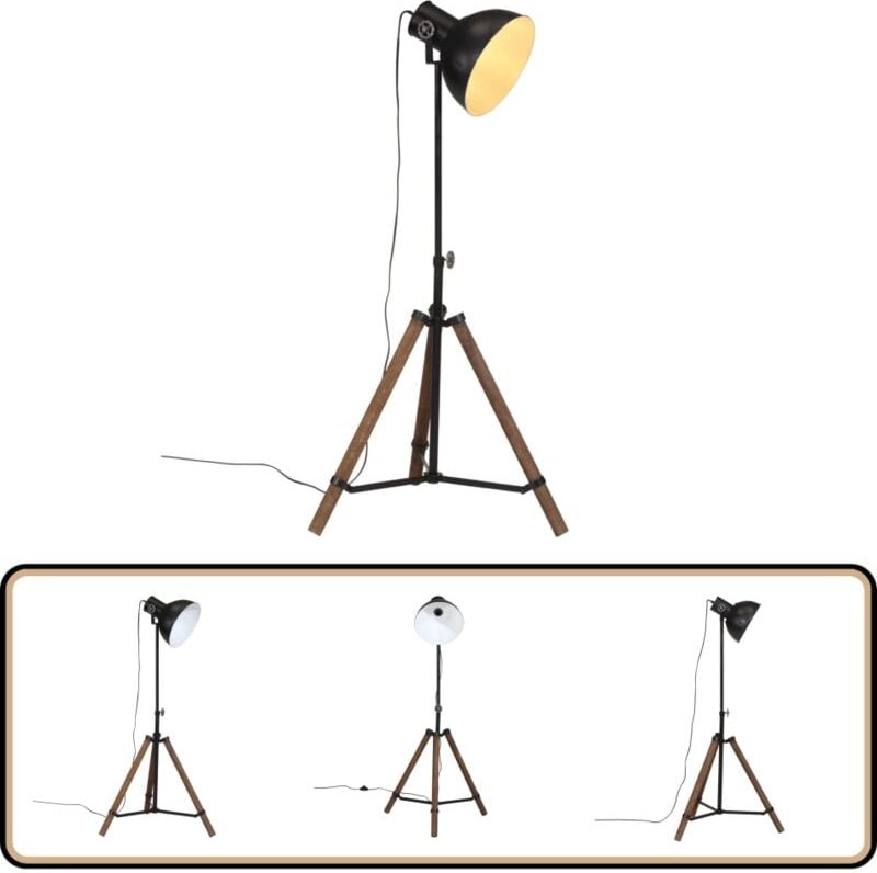 Stehleuchte 25 w Schwarz 75x75x90-150 cm E27 - Industrielampen - Stehlampe - Wohnraumleuchte - Esszimmerlampe - Büroleuc...