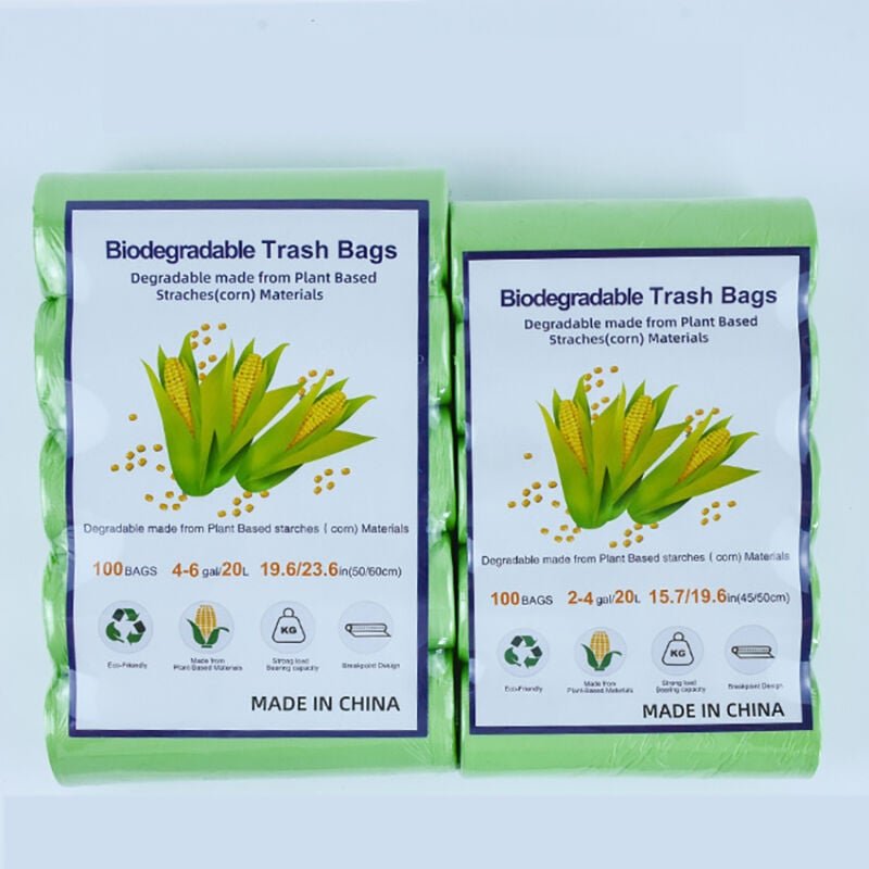 100 Stück reißfeste Bio-Müllbeutel für die Küche, kompostierbar und biologisch abbaubar, Maisstärke-Müllbeutel, 20 l, gr...