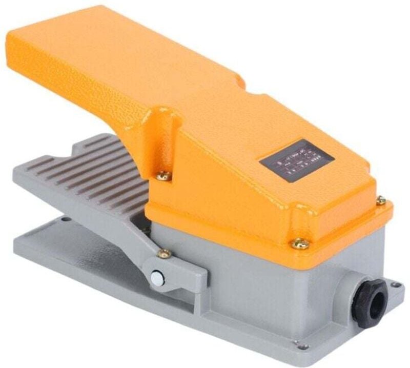 Fußpedal aus Aluminium für Werkzeugmaschinen mit Kontaktschalter, Silber