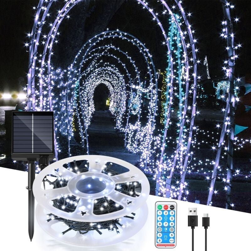 SWANEW 30M 300 LED Solar Lichterkette IP44 8 Modi Innen Außen WeihnachtenParty Garten Hochzeit Wasserdicht Beleuchtung D...