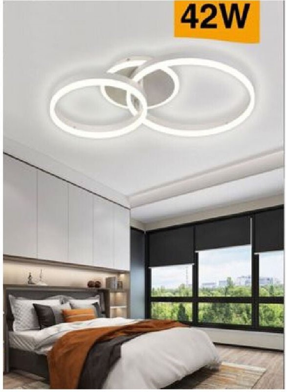 Trade Shop Traesio - Trade Shop - led-deckenleuchte 42W chandelier C35 weiss moderne kreise licht 4000K 6500K 3000K -