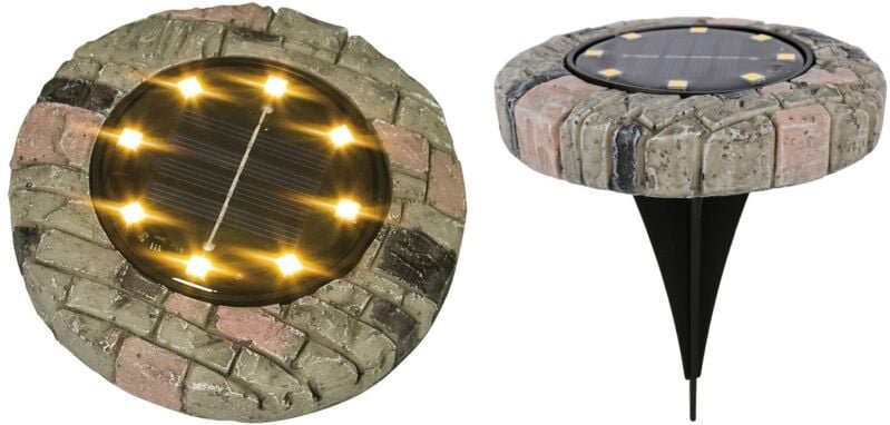 Buri - led Solarleuchte Steinoptik warmweiß Gartenleuchte Leuchtstein Gartendekoration