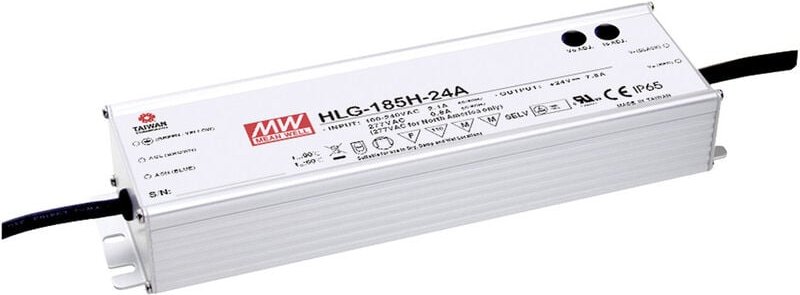 Mean Well HLG-185H-24A LED-Treiber, LED-Trafo Konstantspannung, Konstantstrom 187 W 7.8 A 24 V/DC P