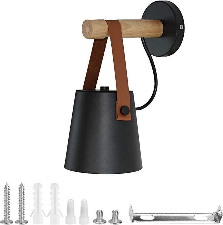 Thumbnail - Schlafzimmer Wandleuchten Leuchten, E27 Base led Wandleuchte Holz Wandleuchte Lampe für Schlafzimmer Lving Room Corridor...