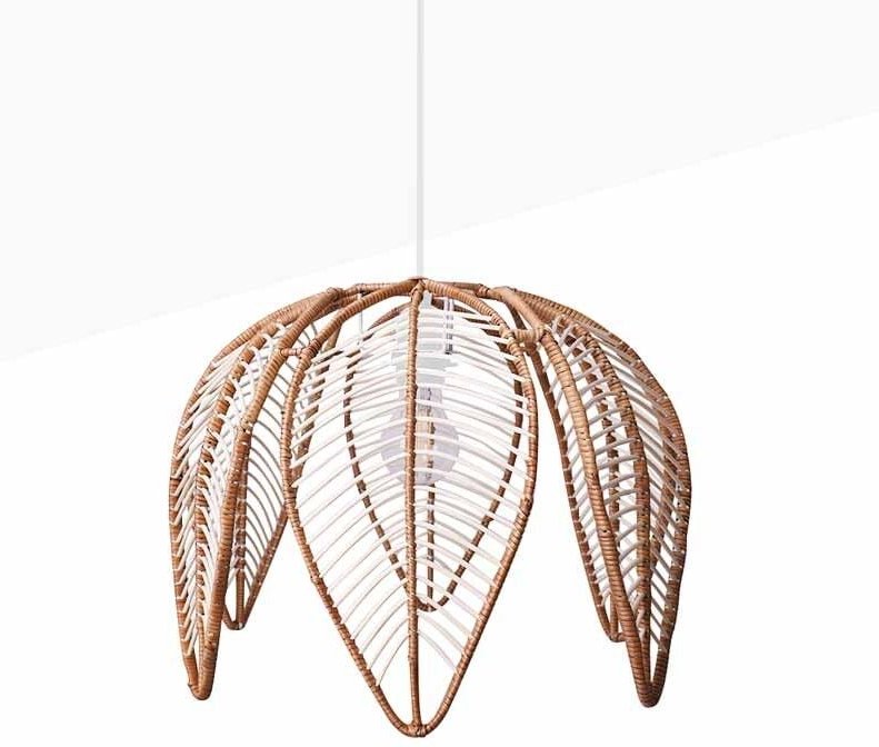 Pendelleuchte aus Rattan "Bintan" in Blumenform