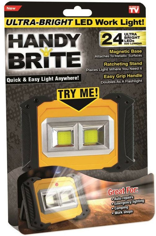 Venteo - handy brite - LED-Scheinwerfer Aufladbar 4 Positionen 3x aa 500 lm für Camping, Baustelle, Garage, Werkstatt