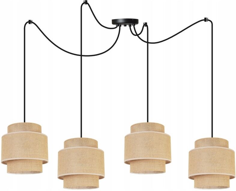 Hängelampe, Deckenleuchter, Lampenschirm, Boho Juta