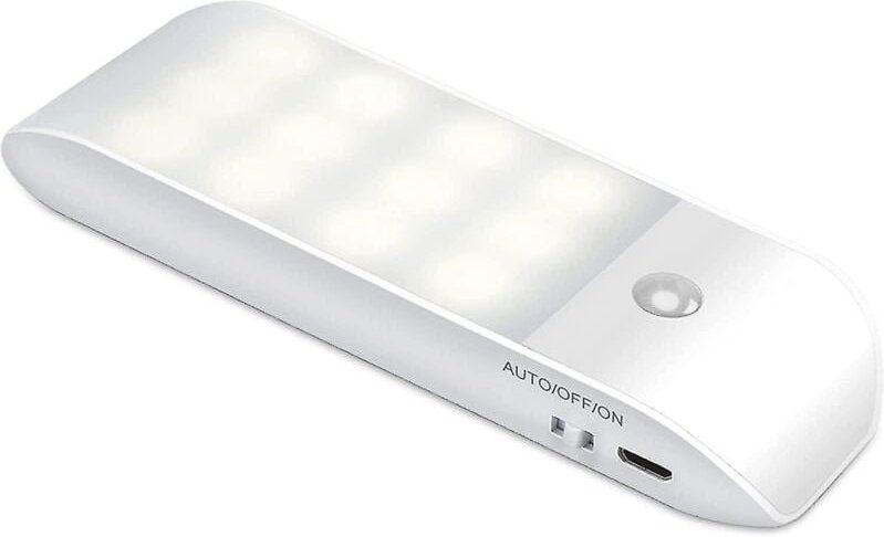 BEBUSINGOTO Automatisches LED-Nachtlicht, wiederaufladbares Nachtlicht mit Bewegungssensor über USB, Ein/Auto/Aus