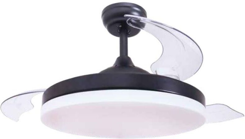 Tungati-Deckenventilator mit einstellbarem CCT-Licht und Ø107-Steuerung, 3 einziehbaren Flügeln dc Schwarz