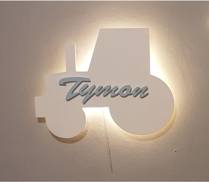 Luz nocturna de tractor con nombre, LED a pilas