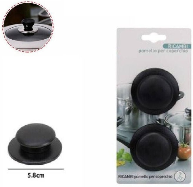 Trade Shop Traesio - Trade Shop - set mit 2 knöpfen für deckel universal ersatzteile töpfe pfannen griffe 66373 -