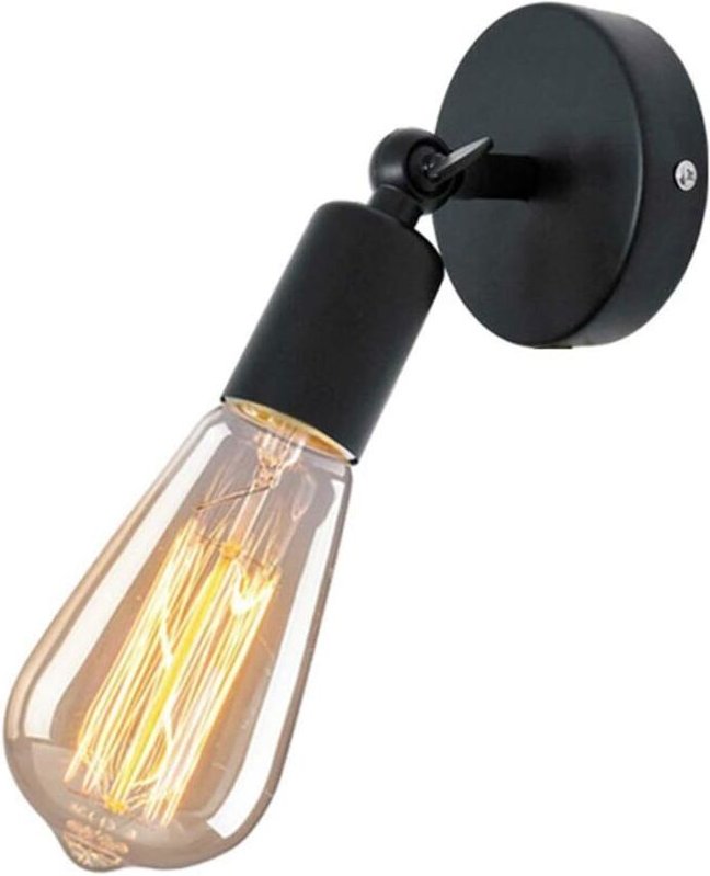Einfachheit Industrielle Wandleuchte Vintage Retro Wandlampe E27 Edison Halter (Schwarz) für schöne Kinderzimmer Wohnzim...