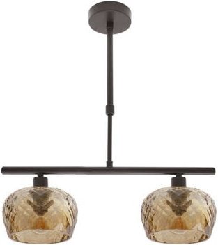 Fabrilamp - Stela Lampe 2xe14 braun regx41x13 cm mit geschliffenen Kristall Lampenschirmen ambar