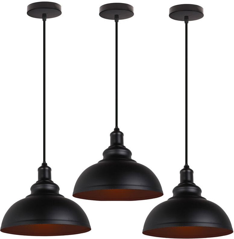 Pendelleuchte Vintage Kuppel Hängelampe Industrielle Hängelampe mit Ø29cm Lampenschirm Edison für Loft Bar Wohnzimmer Es...