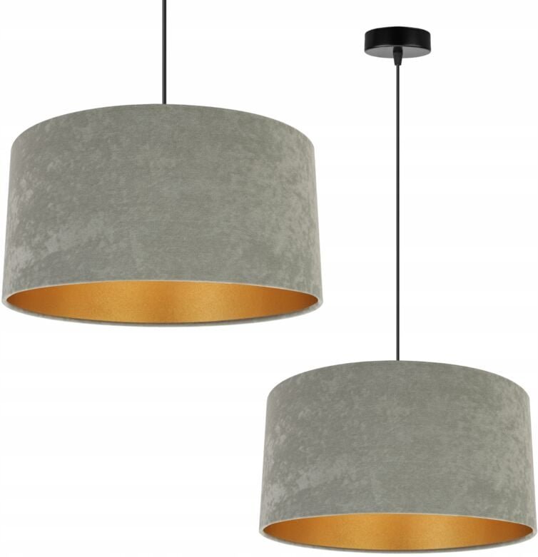 Hängelampe Deckenleuchter Goldener Samt Lampenschirm