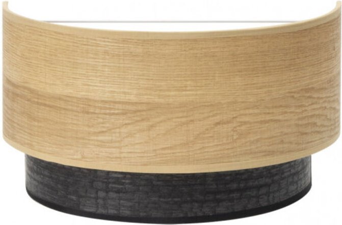 Colet Schwarz/Klar Holz Wandleuchte 1xE27 fabrilamp