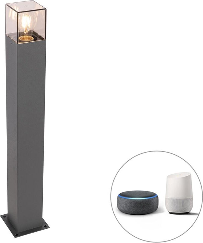 Qazqa - Smarte Steh-Außenleuchte Anthrazit 70 cm inkl. wlan P45 - Dänemark