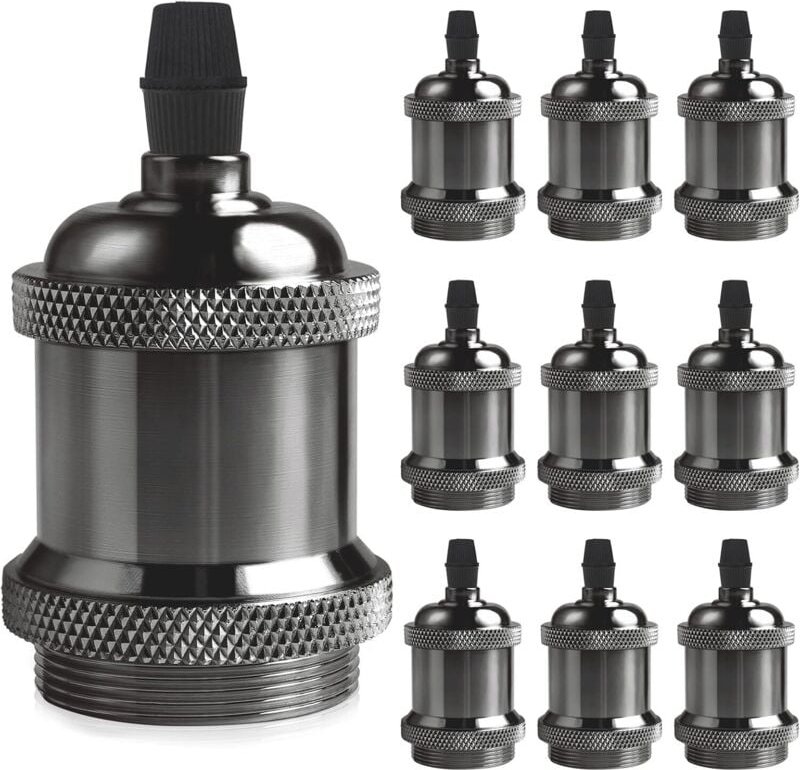 Shmshng - Vintage E27-Sockel, Aluminium- und Keramikfassung, Edison-Schraube, Glühbirnenfassungsadapter, DIY-Wand-, Tisc...