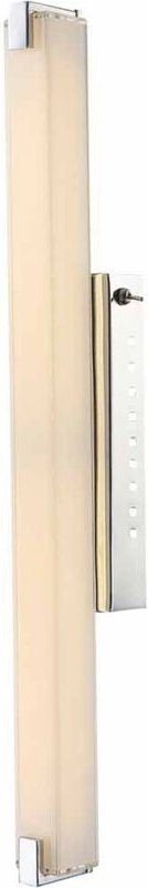 Wandlampe led Wandleuchte chrom Flurlampe Wohnzimmerleuchte, Glas satiniert, 15W 1160lm warmweiß, BxH 6 x 58,5 cm