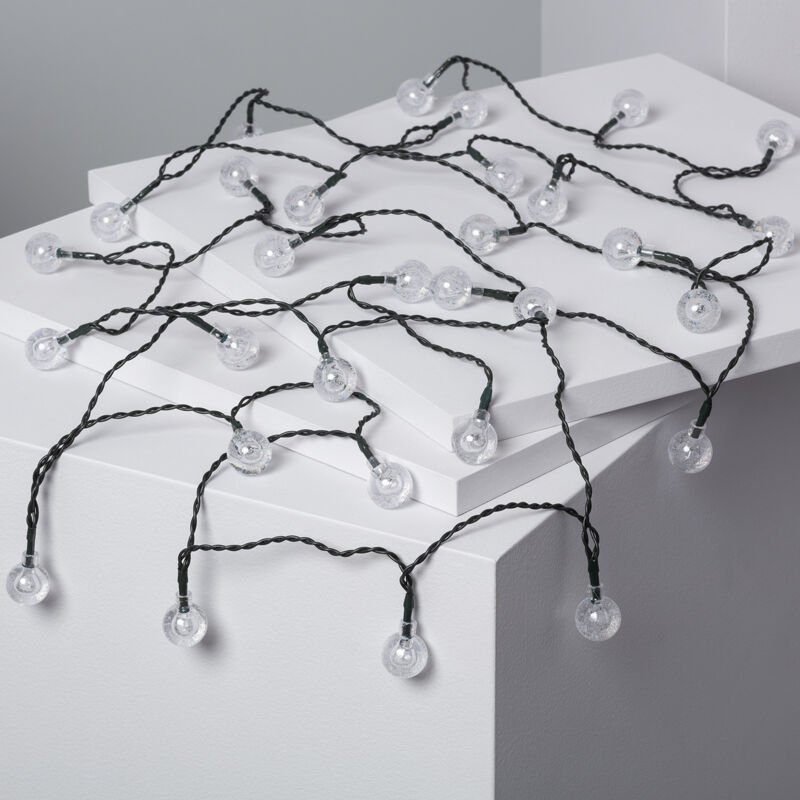 LED-Girlande Solar Aussen 30 Kugeln 5m 5000K Kaltweiß