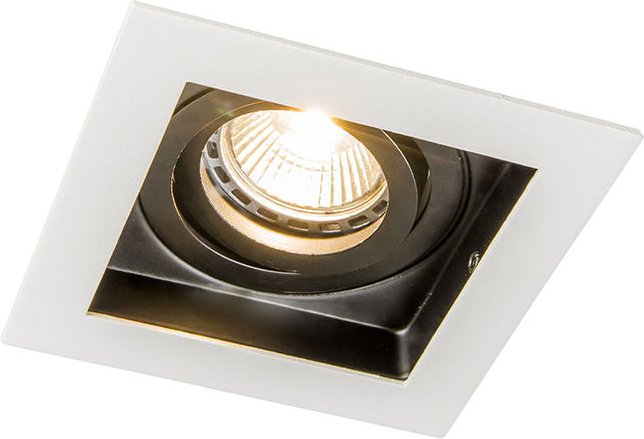 Moderner Einbaustrahler weiß mit schwarz verstellbar – Carree