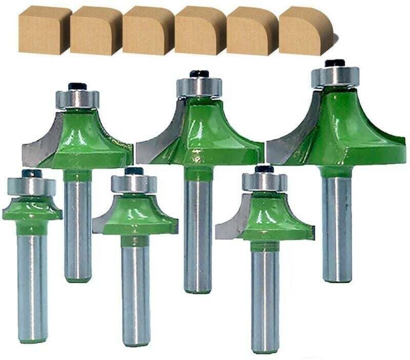 Set mit 6 8-mm-Rundschaftfräsern, Fräsern für abgerundete Ecken