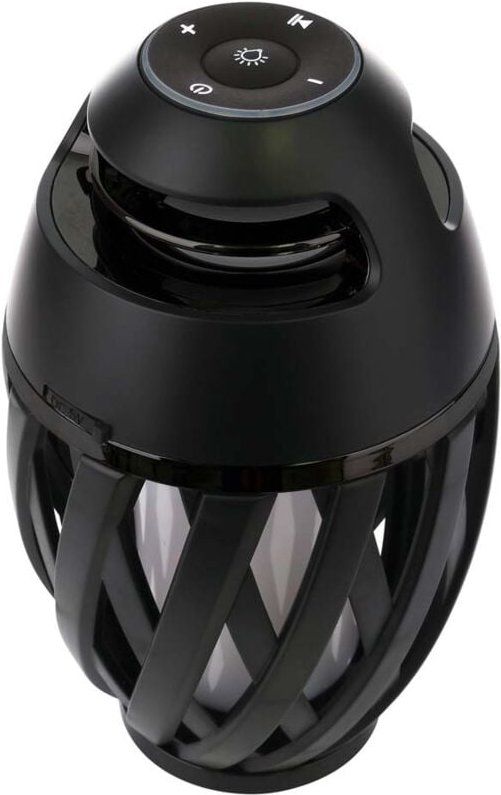 Tischleuchte Außenbereich Tischlampe Bluetooth Lautsprecher USB Feuereffekt LED