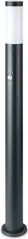 110 cm LED-Garten-Stehleuchte mit E27-Lampenfassung und Bewegungsmelder aus Stahl IP44, Farbe Grau - V-tac