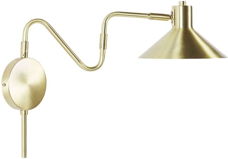 Wandlampe Gold aus Metall Kegelform Verstellbar Glamour Style für Wohnzimmer Schlafzimmer Flur