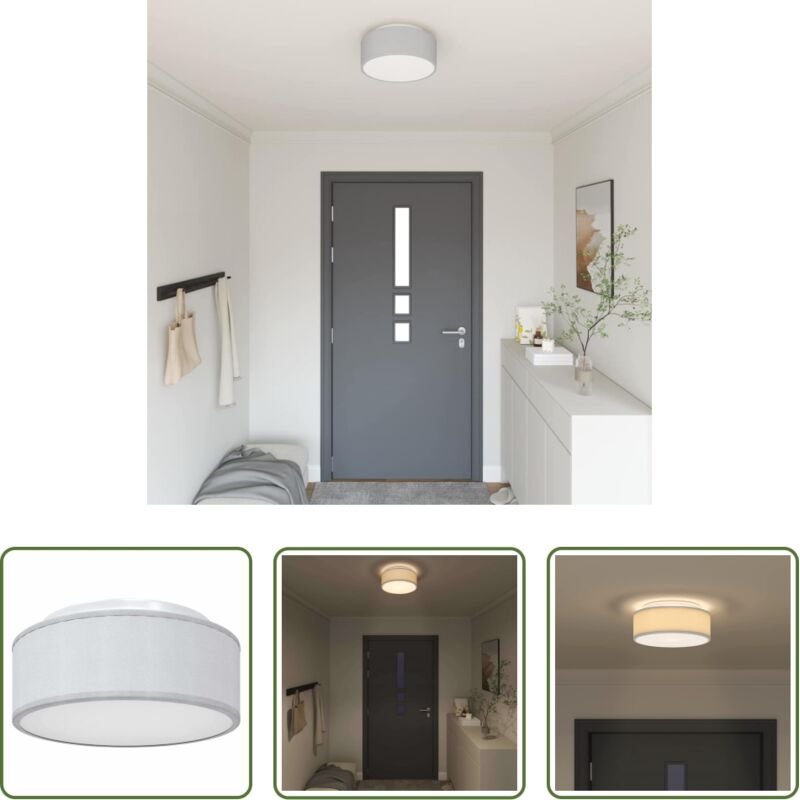 vidaXL Moderne Beleuchtung - Deckenlampe mit Strahlern Grau 30 x 30 x 13,5 cm Stoff