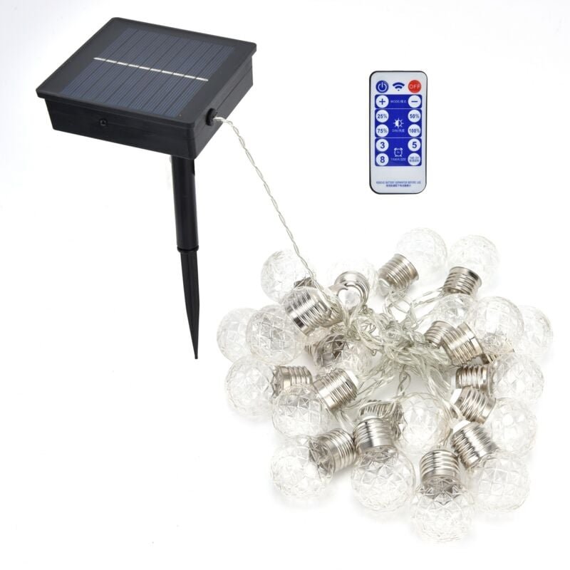 Lichterkette, langlebige, solarbetriebene Lichterkette mit 8 Beleuchtungsmodi, IP65 wasserdicht für Garten, Veranda, Bal...