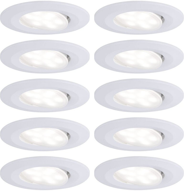 Paulmann LED-Bad-Einbauleuchte 10er Set 60 W Weiß (matt)