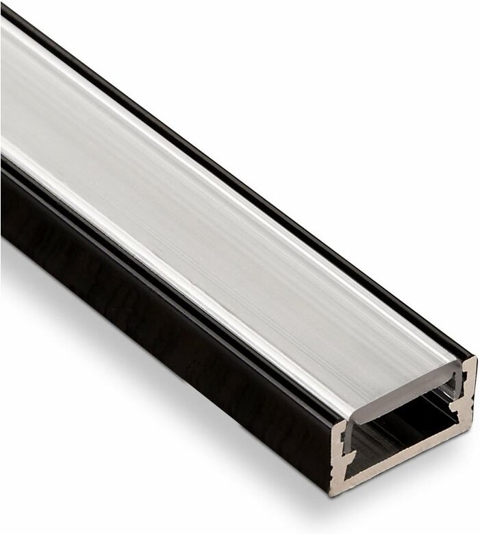 3 Stück SOTECH LED Profil-11 Schwarz Aufbauprofil 2000 x 14 x 7 mm mit opaler Abdeckung