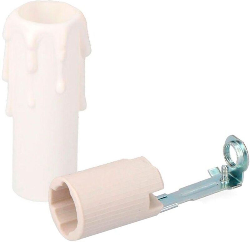 Thumbnail - E14-Lampenfassung + mittlere Porzellankerze 44125