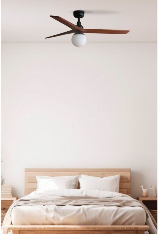 Klim m Ventilator mit Licht schwarz/Walnuss Ø125cm