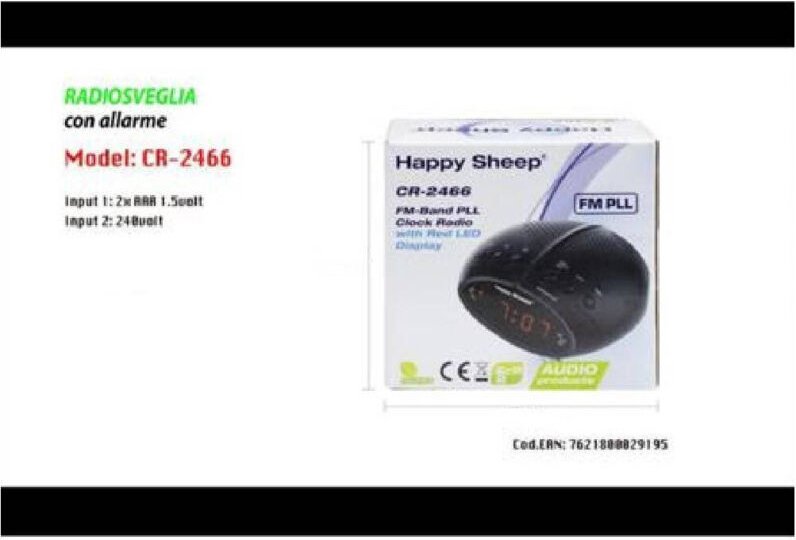 Trade Shop - RADIOSVEGLIA MIT ALLARME RADIO SVEGLIA FM DISPLAY LED ROSSI CR-2466 OROLOGIO -