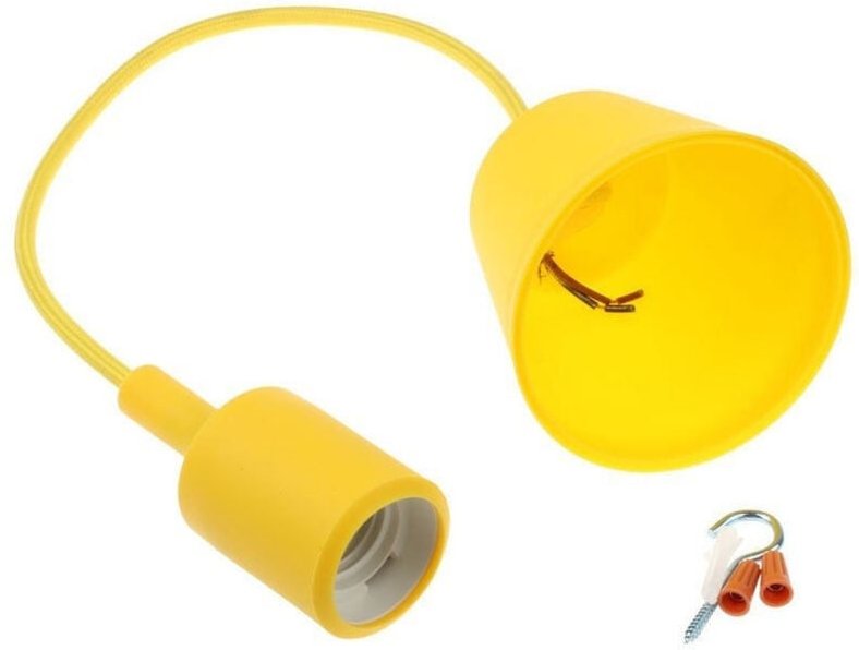 Trade Shop - Deckenleuchter, Kronleuchter, modernes Stoffkabel, 1 m, Farbe - Gelb