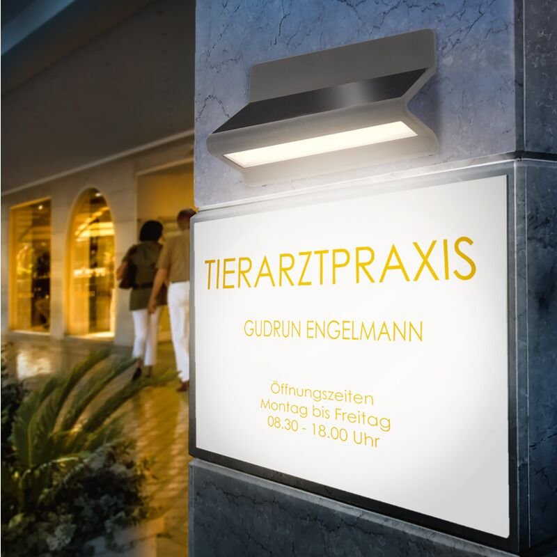 Esotec - Solarleuchte Wandleuchte Schilderleuchte AluLine schwarz outdoor 102649