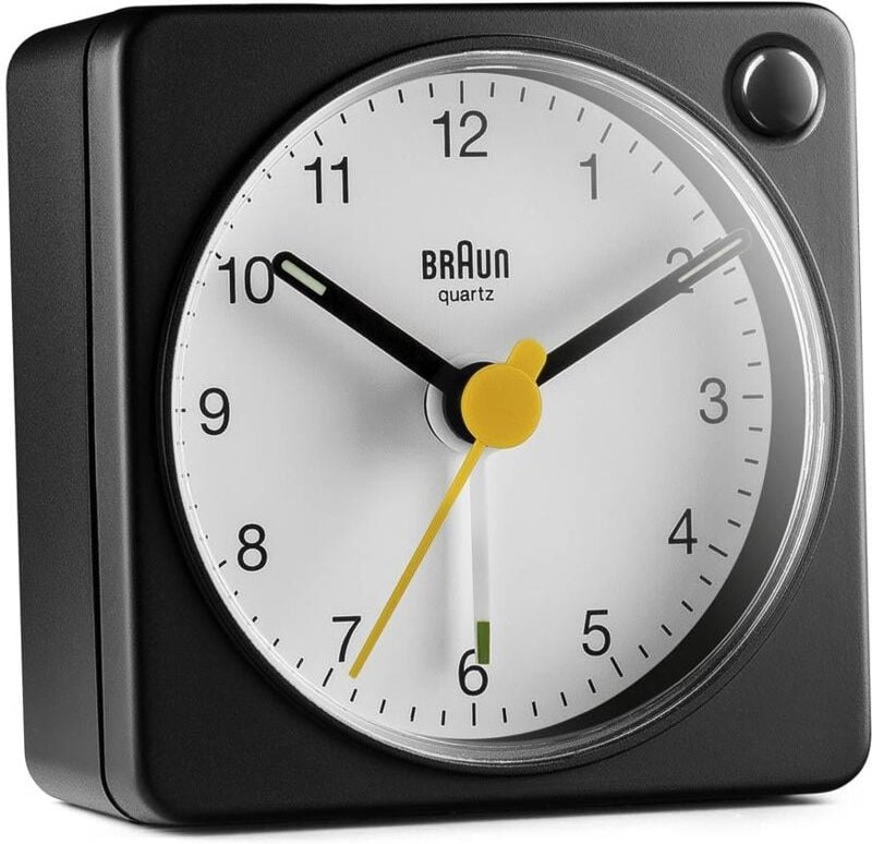 Bc 02 xbw Quarzwecker schwarz-weiß Lichtf. - Braun