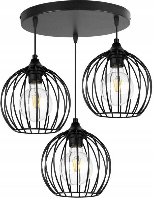 Thumbnail - Hängelampe aus schwarzem Draht, Loft-LED-Kronleuchter