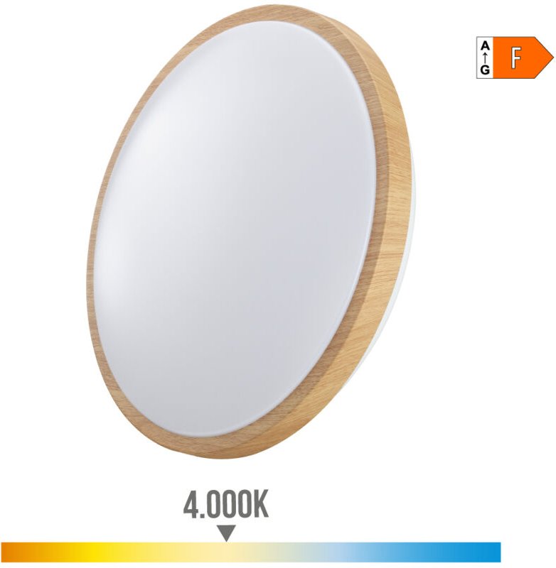 Oberflächenlampe Rund LED 18W 1820lm 4000K ø33x5,5cm Holzoptik Edm.