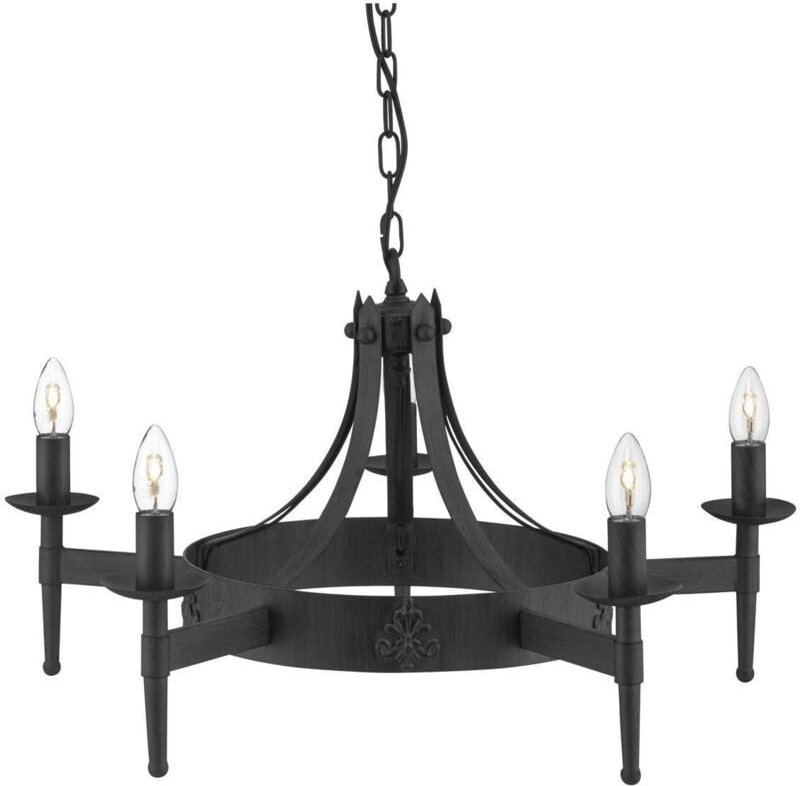 Cartwheel - 5 Light Multi Arm Deckenanhänger Schwarz, E14 - Searchlight