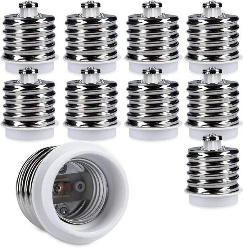 10x Fassungsadapter – 10x E40 auf E27 Fassungskonverter – E27 Lampenfassungsadapter für Halogen- und LED-Lampen