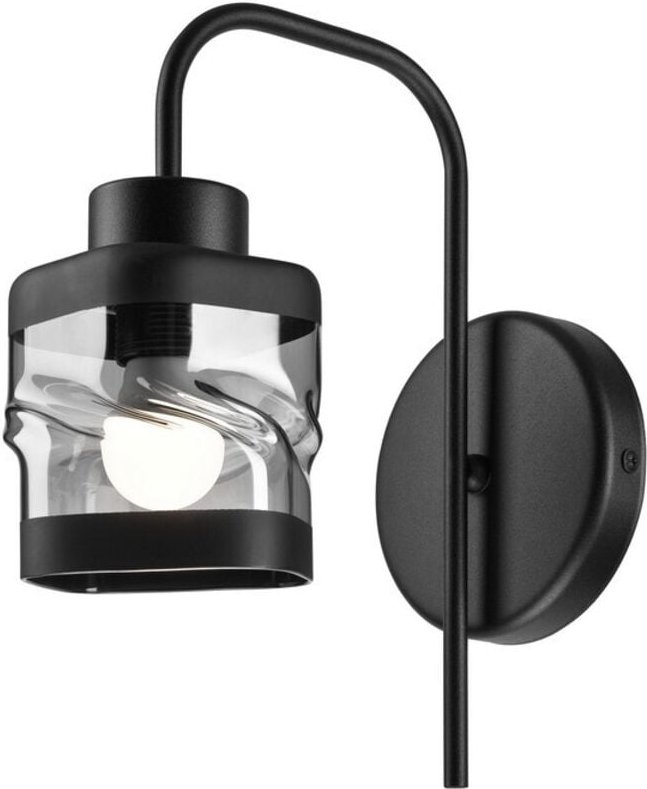 Lamkur Hugo Wandleuchte Schwarz, 1x E27