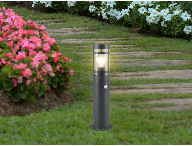 Reality Leuchten - Pollerleuchte paloma mit Bewegungsmelder in Anthrazit, Höhe 50cm