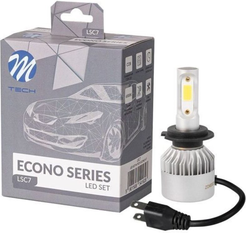 LED Scheinwerferlampe - M-Tech - H7 - 10 000 lm - 6 500 K - 30 000 Stunden Lebensdauer