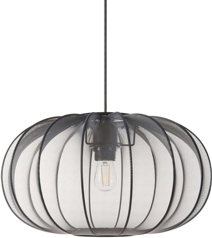 Hängelampe Schwarz mit Nylon Schirm Modernes Design Beleuchtung Hängeleuchte Esszimmer Wohnzimmer Schlafzimmer