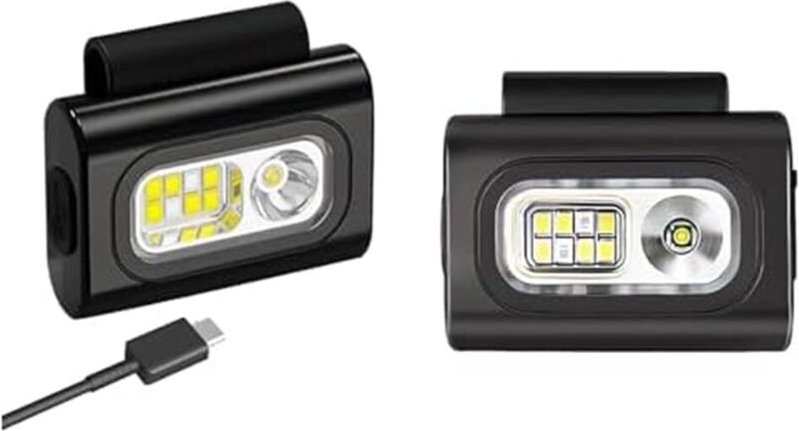 Set aus 2 professionellen LED-Clipleuchten mit 6 Beleuchtungsmodi, USB-aufladbar, wasserdicht, ideal zum Laufen und Jogg...